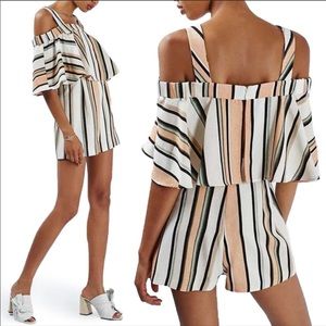 New Topshop romper with off shoulder flounce